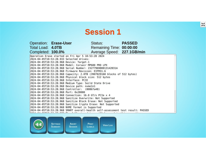 SuperWiper Desktop 12 NVMe - System view